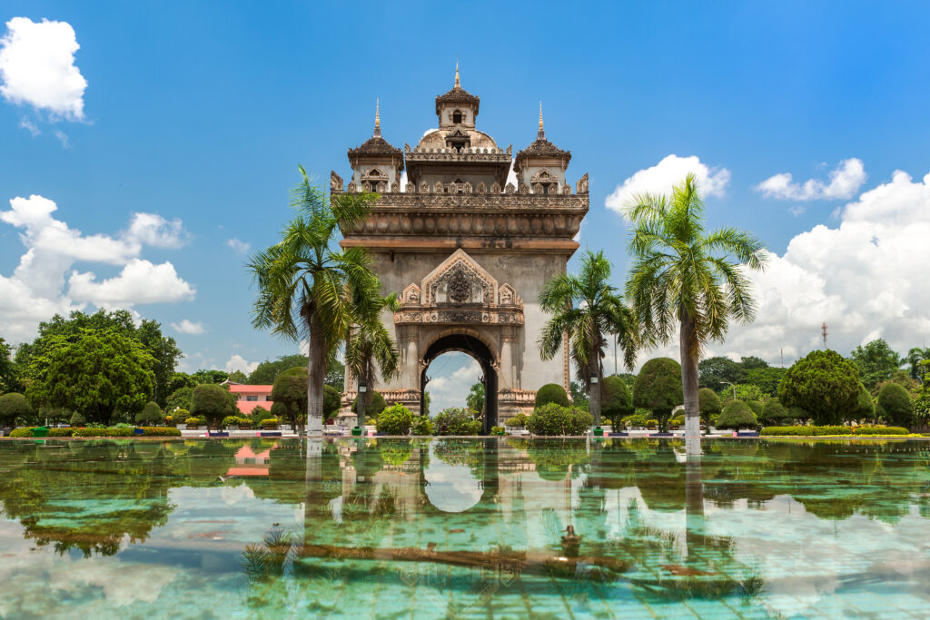 Patuxai Monument In Vientiane, travel destination and place of interest in Laos - istock